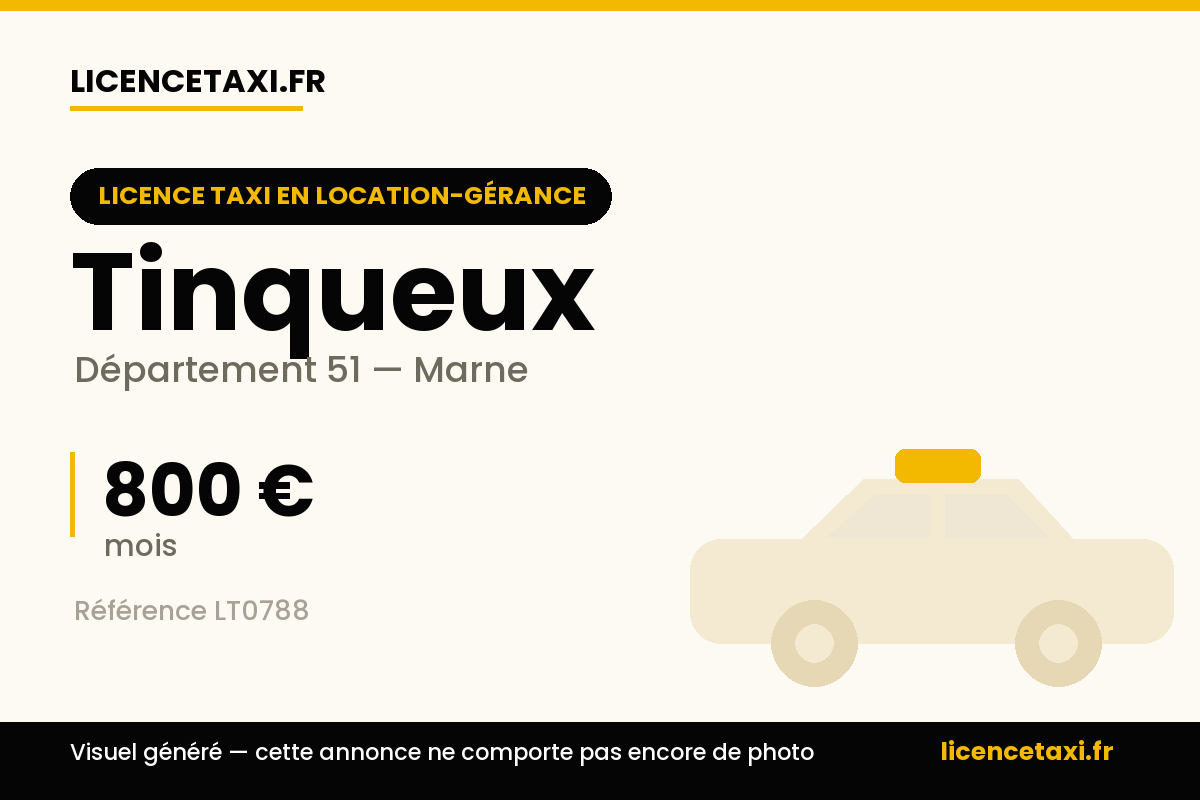 Licence taxi en location-gérance a Tinqueux (51)